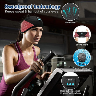 Wireless Bluetooth Sports Headband Running Fitness Music Bandeau Headscarf Removable Cleaning Nap Eye Mask null